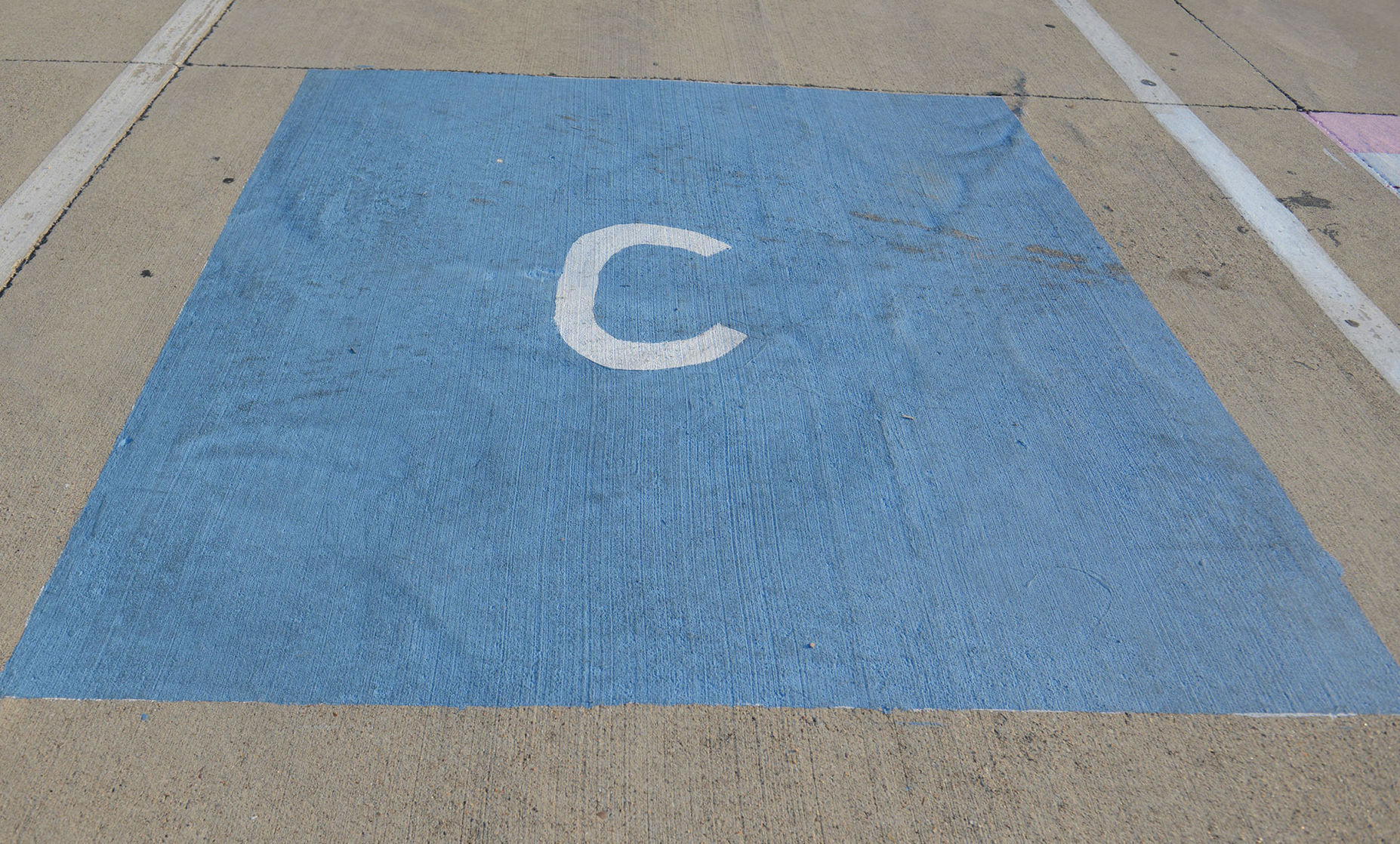 A&M Consolidated HS painted parking spots